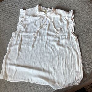 Women’s Ruffle Tie-Neck Sleeveless Top - White